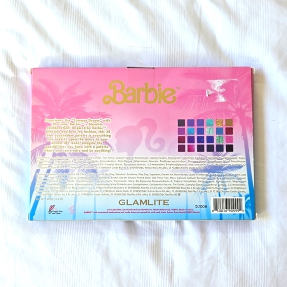 BARBIE X GLAMLITE Dream Summer Eyeshadow Palette NEW - Picture 2 of 7
